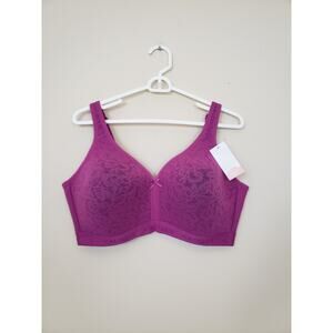 Cacique Full Coverage Bra Womens Size 40DD Purple Lace Lightly Lined No-Wire